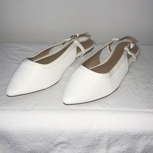 Lane Bryant 12w white flats with strap